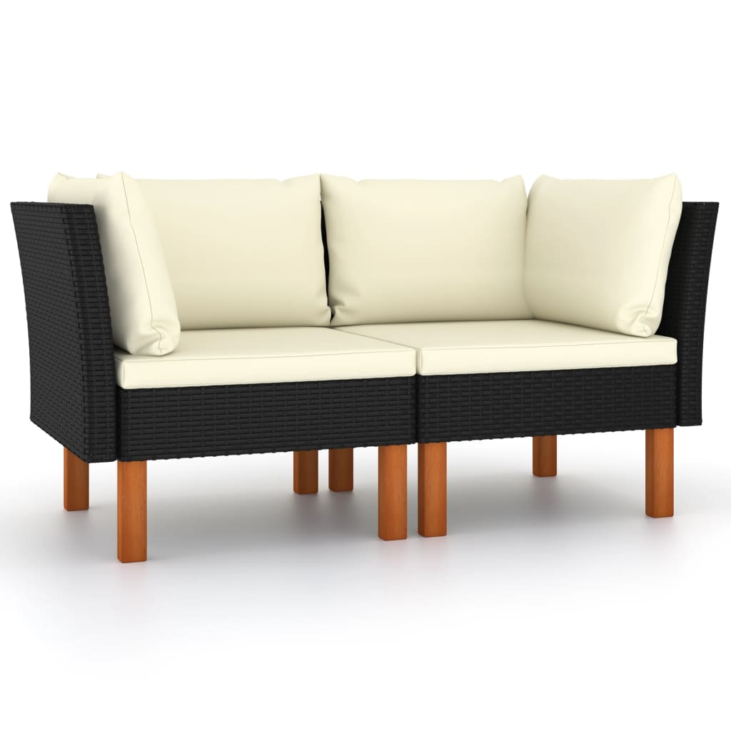 Outdoor Corner Sofas - Poly Rattan & Eucalyptus Wood