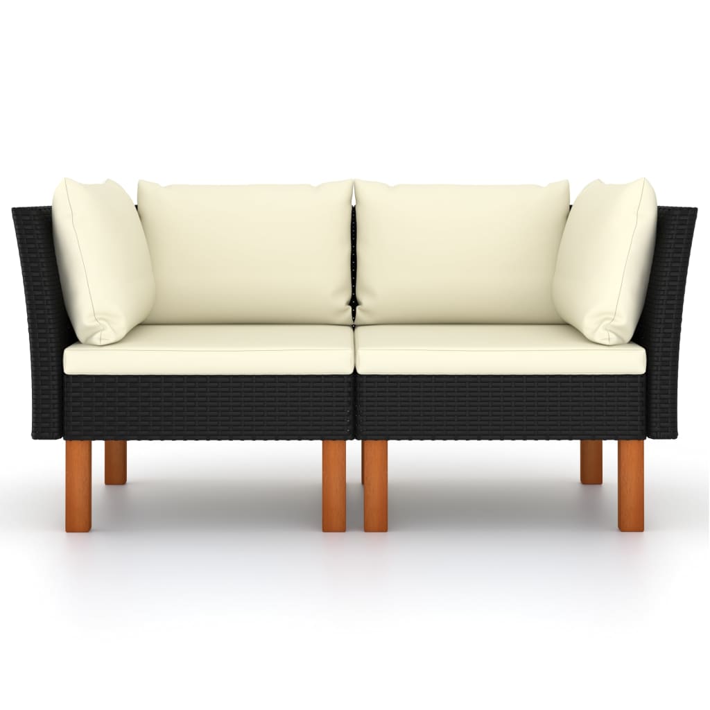 Outdoor Corner Sofas - Poly Rattan & Eucalyptus Wood