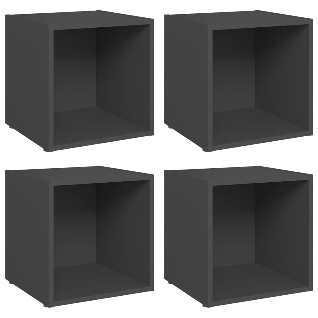 NNEVL TV Cabinets 4 pcs Grey 37x35x37 cm Chipboard-1