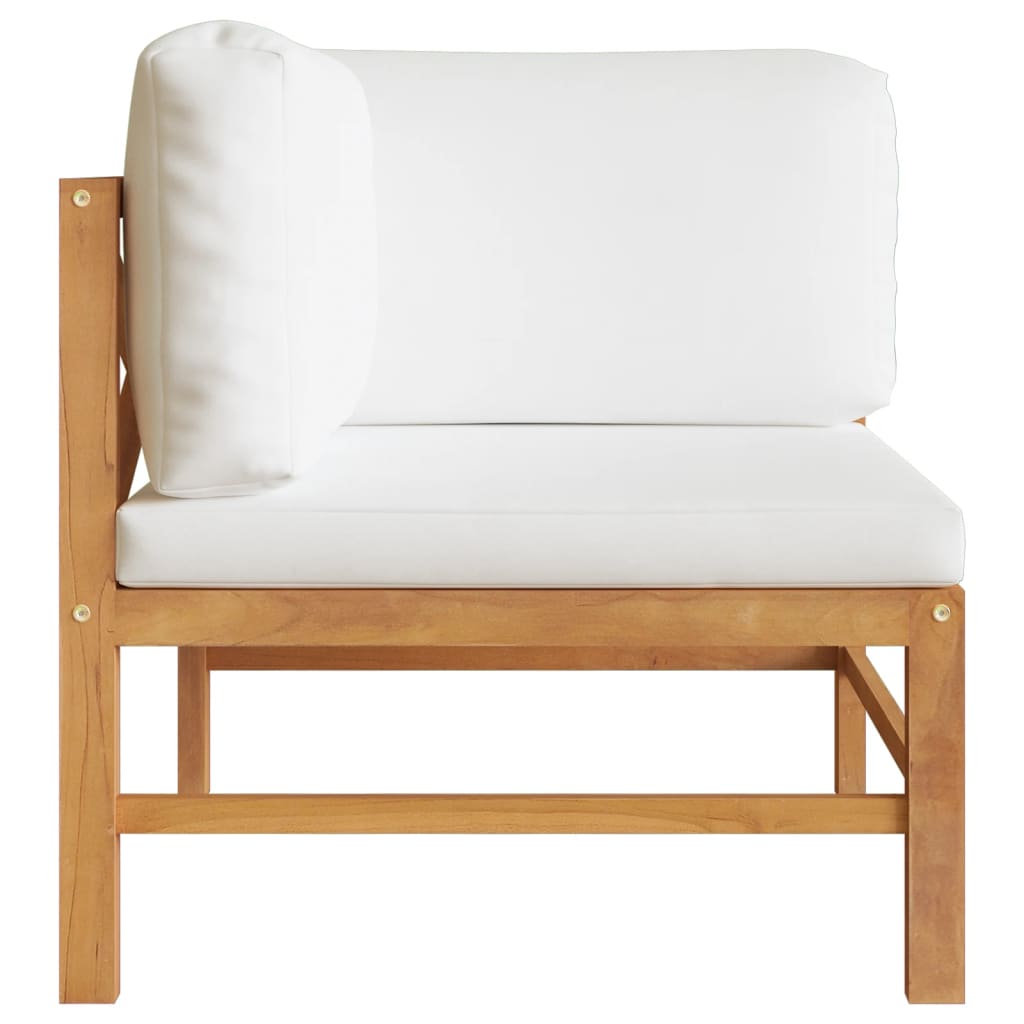 Teak Garden Bench with Cream Cushions
