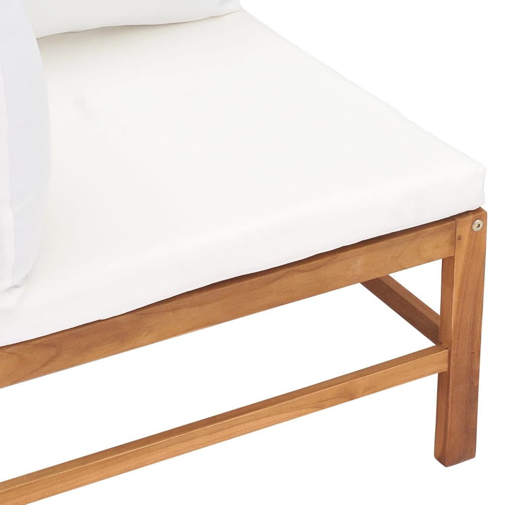Teak Garden Bench with Cream Cushions