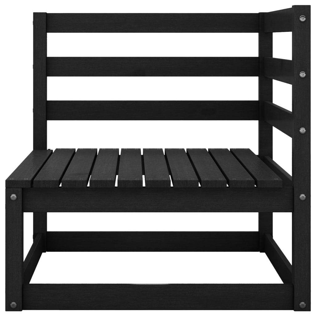 NNEVL 6 Piece Garden Lounge Set Black Solid Pinewood-4