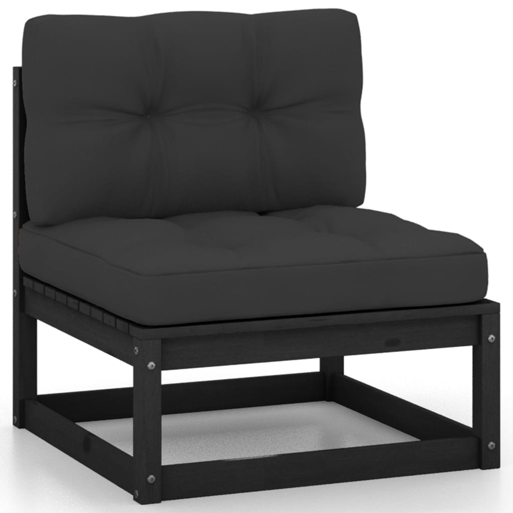 NNEVL 5 Piece Garden Lounge Set with Cushions Solid Pinewood-4