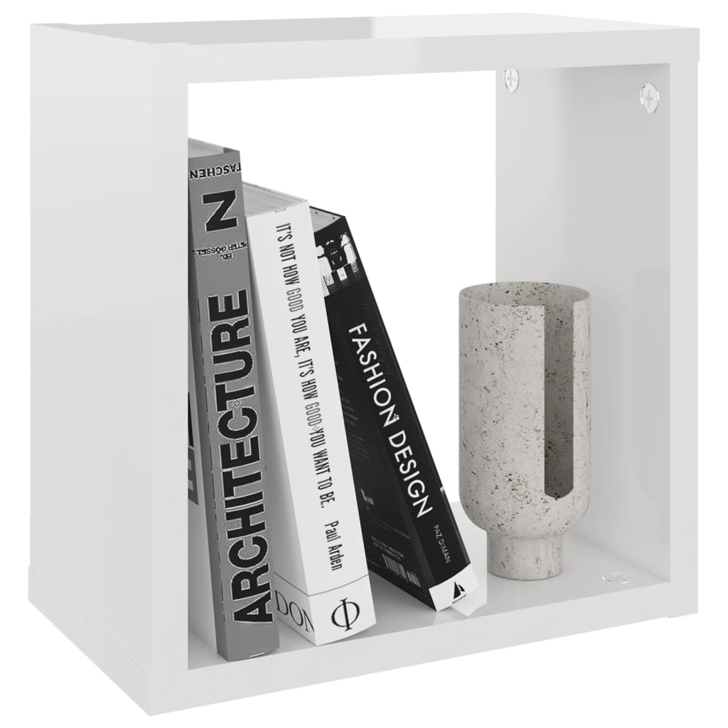 Wall Cube Shelves Set of 6 - High Gloss White
