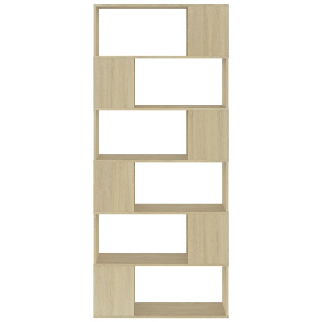 Book Cabinet Room Divider Sonoma Oak 80x24x186 cm Chipboard
