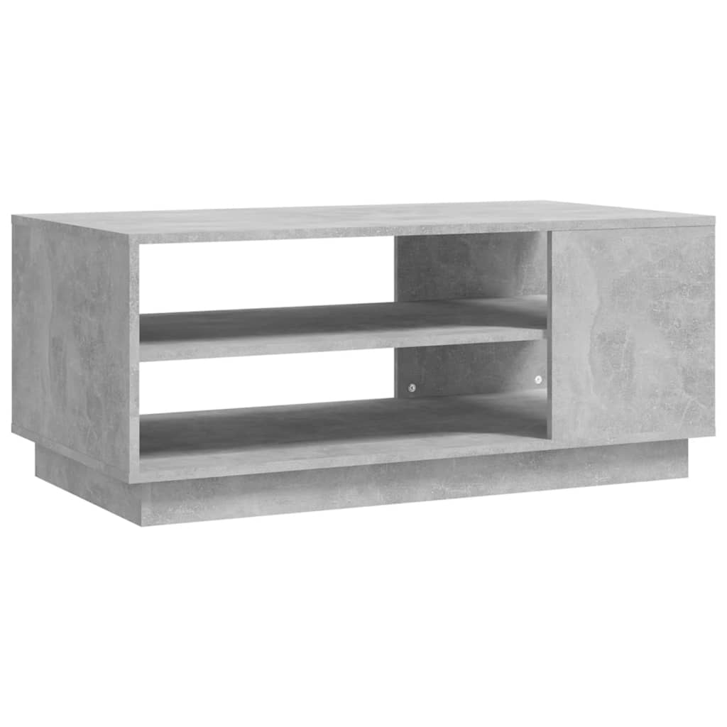 Concrete Grey Coffee Table with Storage Shelves