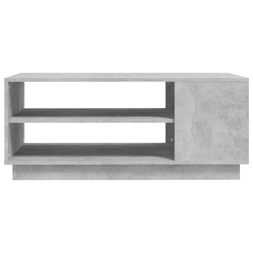 Concrete Grey Coffee Table with Storage Shelves
