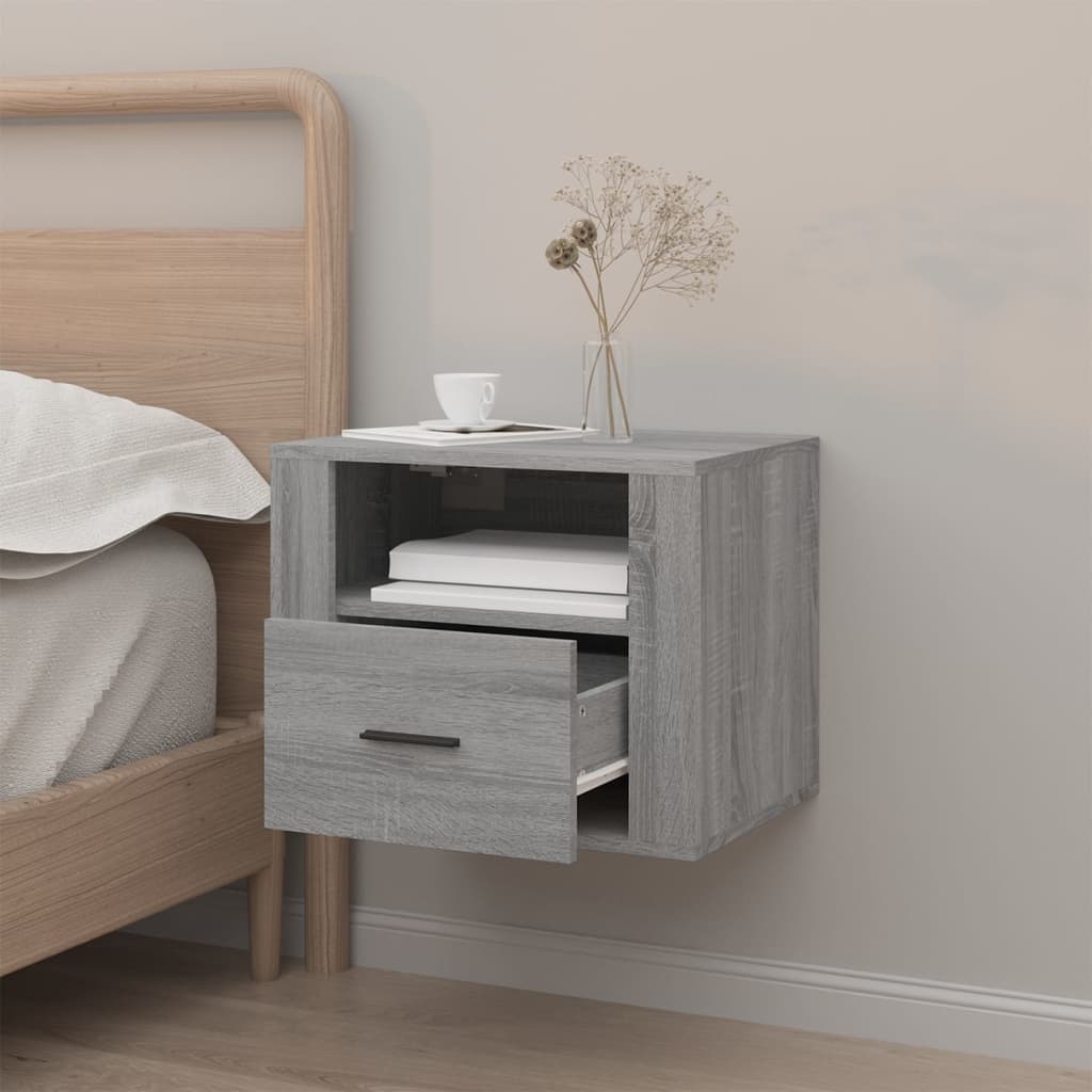 NNEVL Wall-mounted Bedside Cabinet Grey Sonoma 50x36x40 cm-2