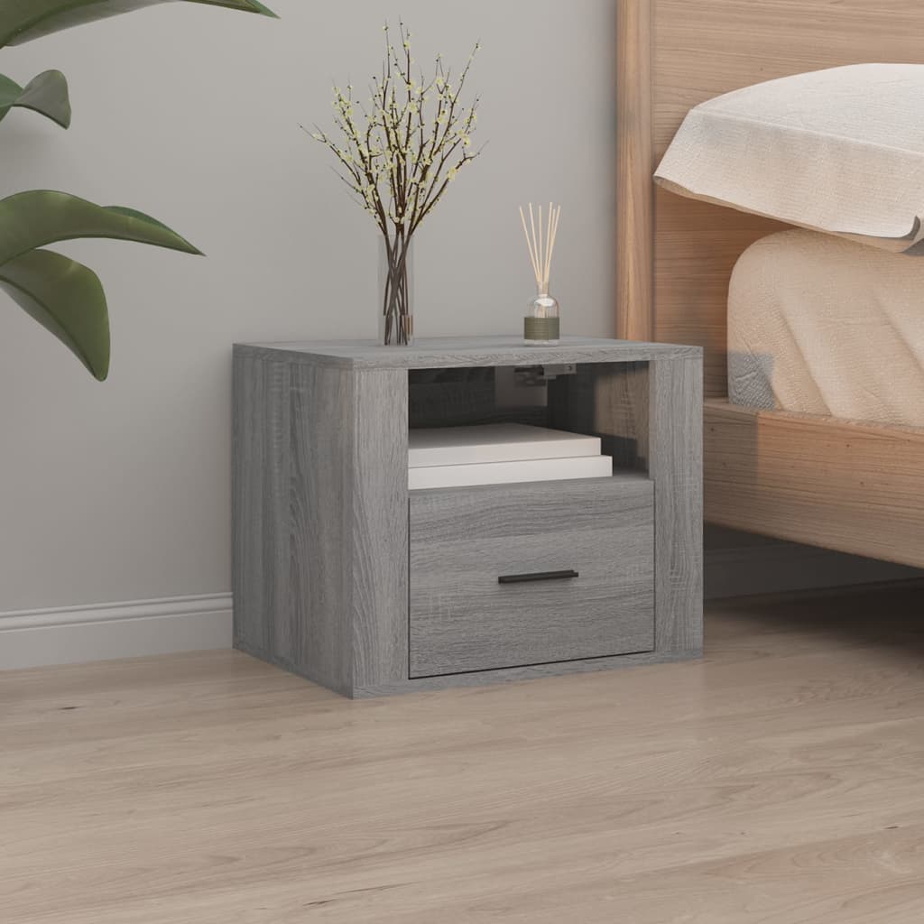 NNEVL Wall-mounted Bedside Cabinet Grey Sonoma 50x36x40 cm-0