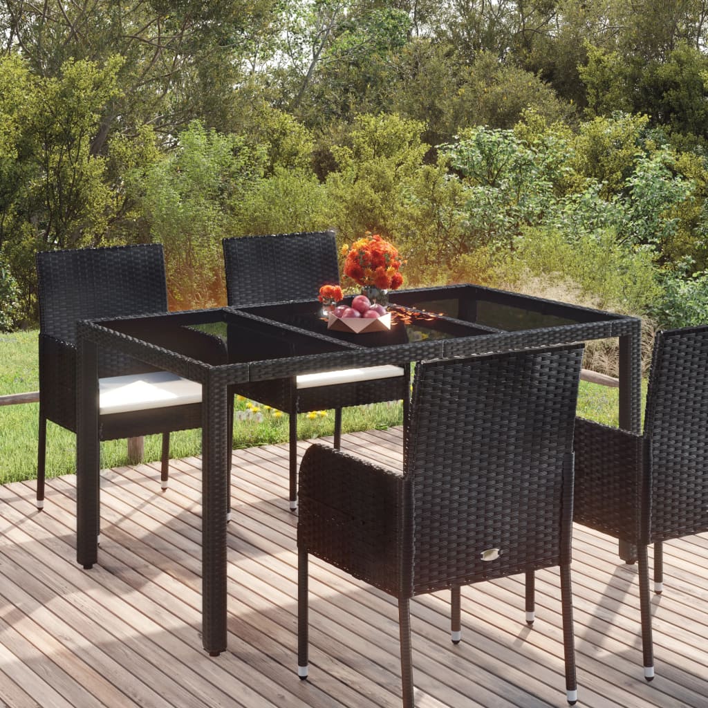 Outdoor Dining Table Black Rattan