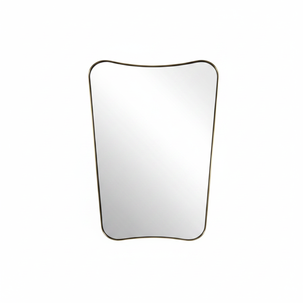 Asymmetric Wall Mirror — Brushed Gold, 24" × 36"