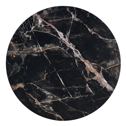 Round Marble Coffee Table — Black