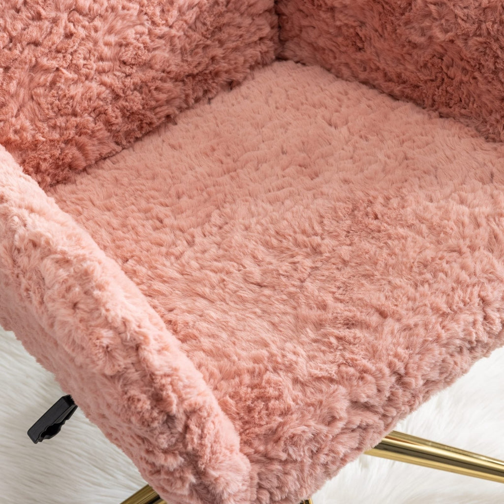The Faux Fur Swivel Chair — Pink
