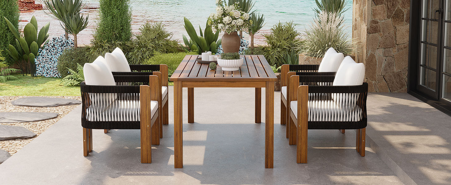 The Acacia Rope Outdoor Dining Set — 4 Seats