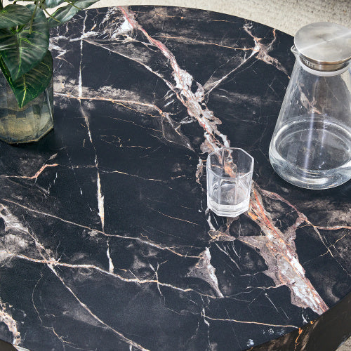 Round Marble Coffee Table — Black