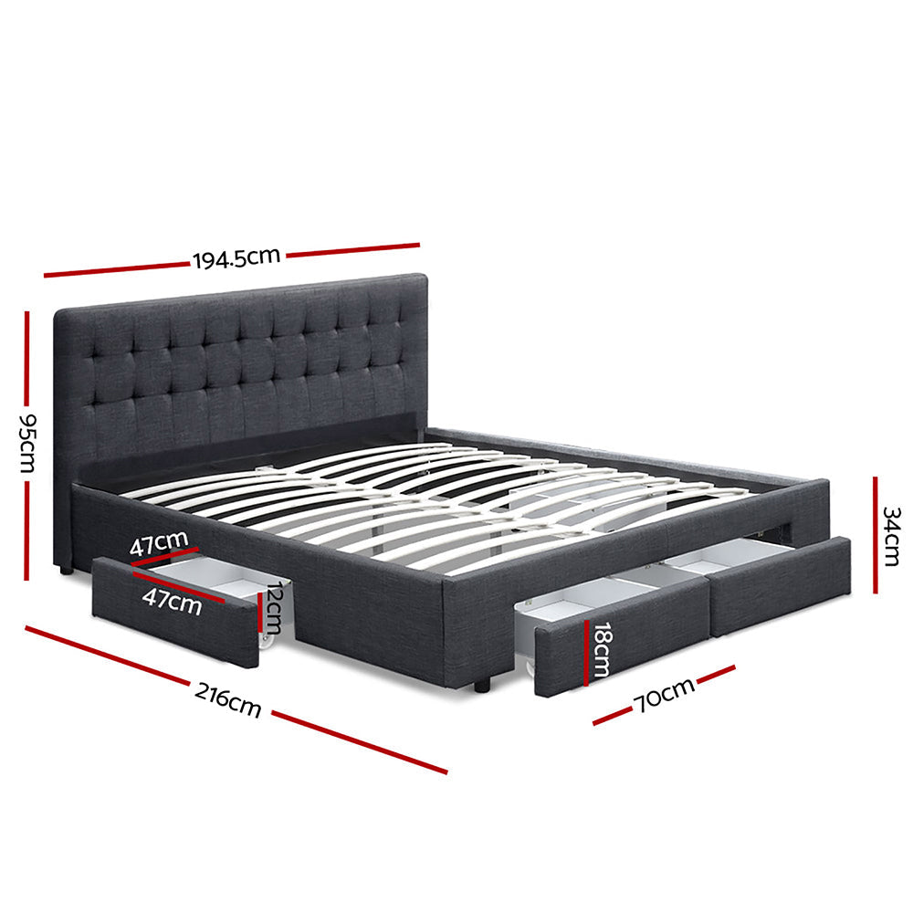 Avio Bed Frame with Storage Drawers