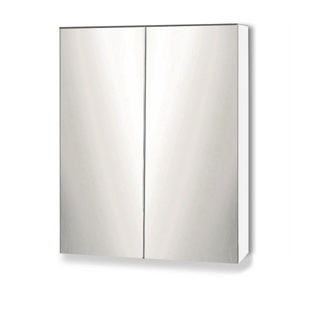 White Gloss Bathroom Mirror Cabinet with Storage