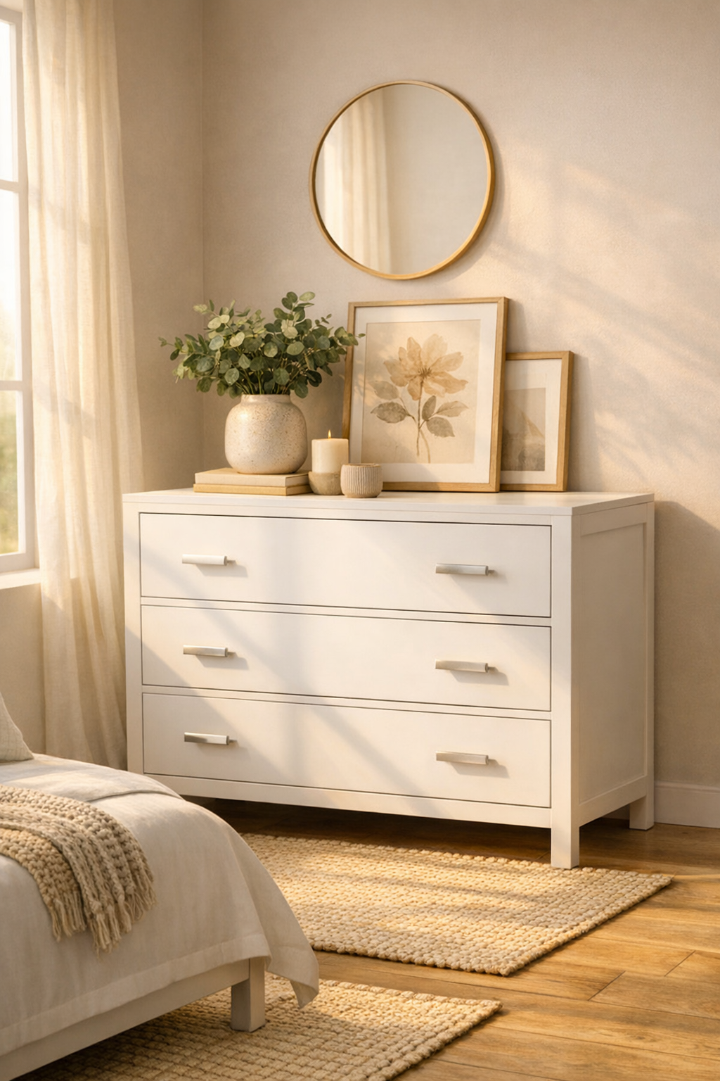 Catalina Crossed White Chest of Drawers
