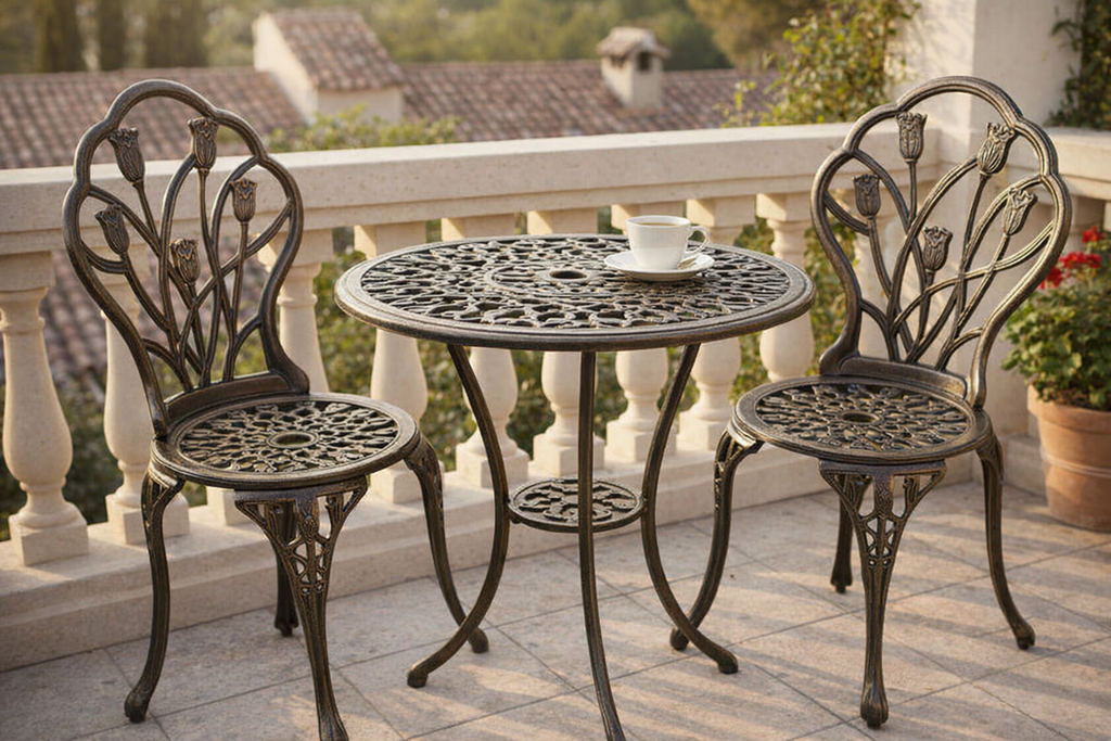 Outdoor Bistro Set - Bronze Floral