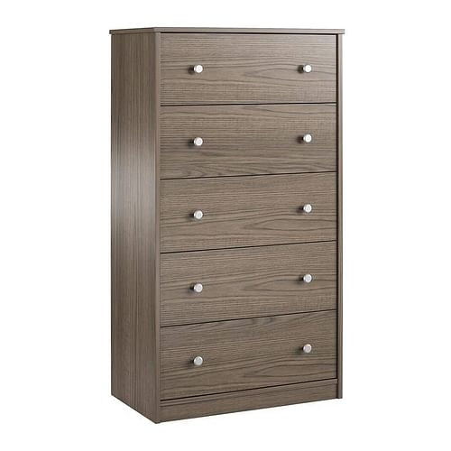 5-Drawer Chest in Rustic Grey Brown