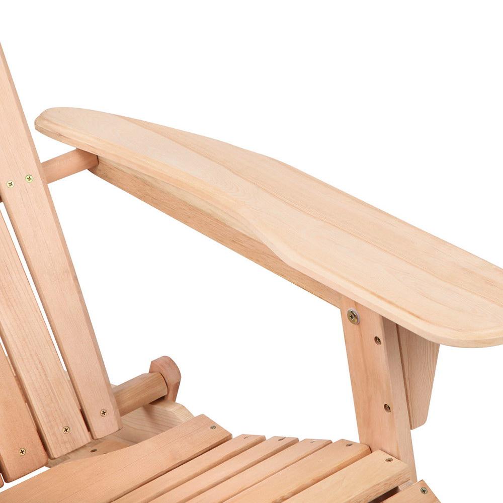 Adirondack Chair & Side Table Set — Foldable Hemlock Wood