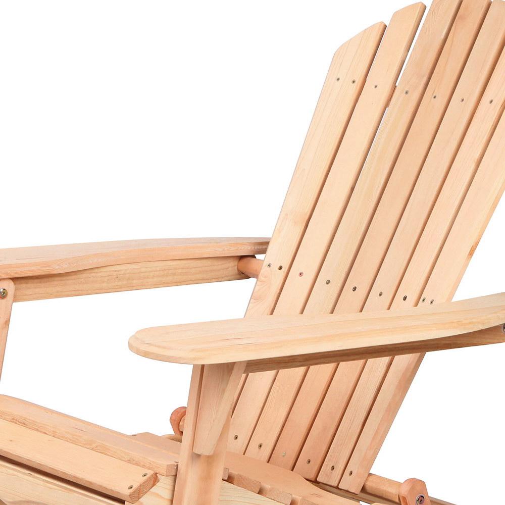Adirondack Chair & Side Table Set — Foldable Hemlock Wood