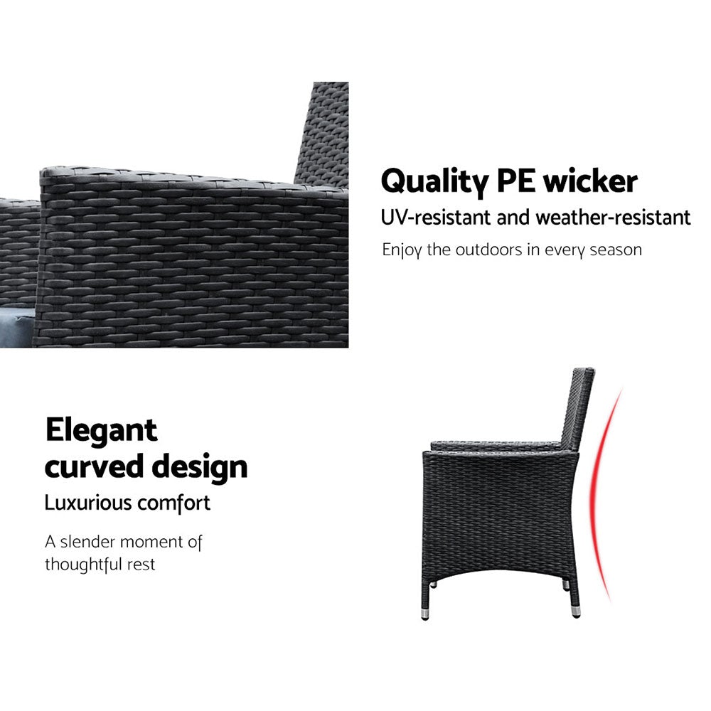 7-Piece Outdoor Rattan Dining Set with Cushions and Cover