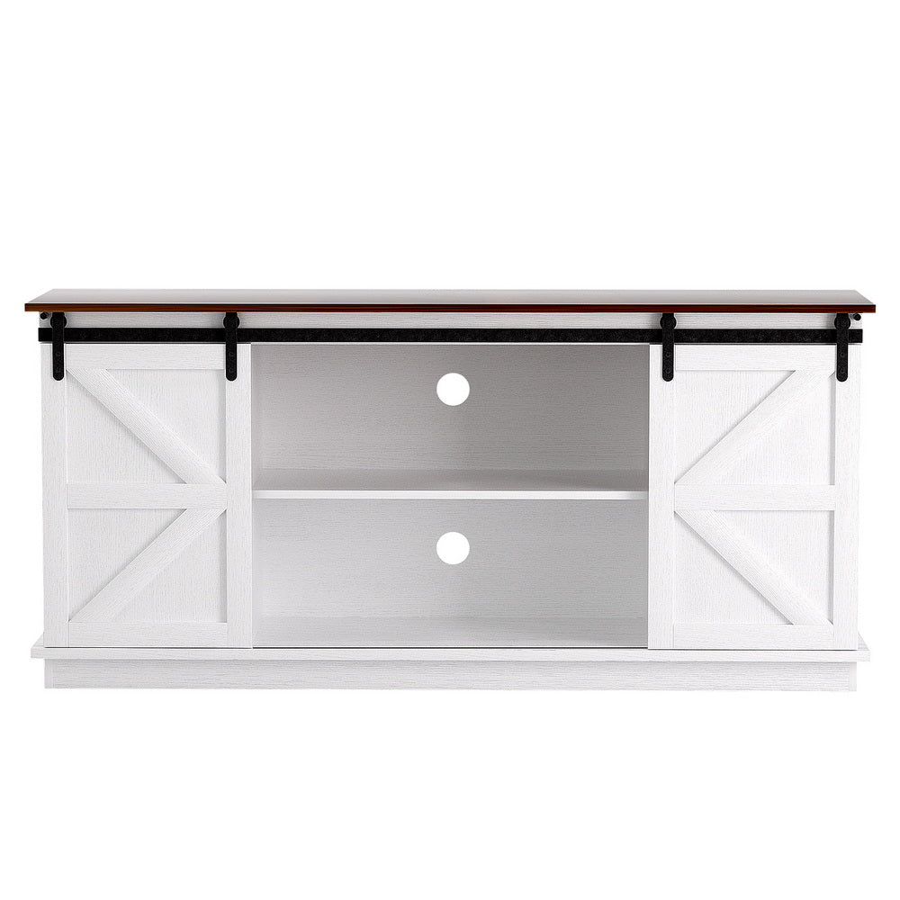 Rustic Sliding Door Storage Cabinet 150cm | White