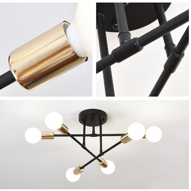 Modern Long Pole Rotating Ceiling Lamp