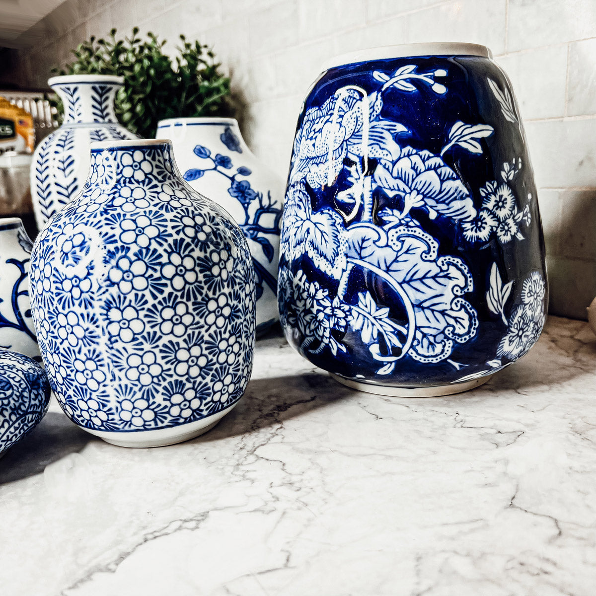 Samira Blue & White Porcelain Vases