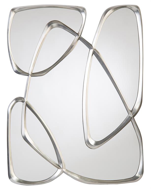Zeta Pewter Wall Mirror — Organic Frame, 41" × 53"