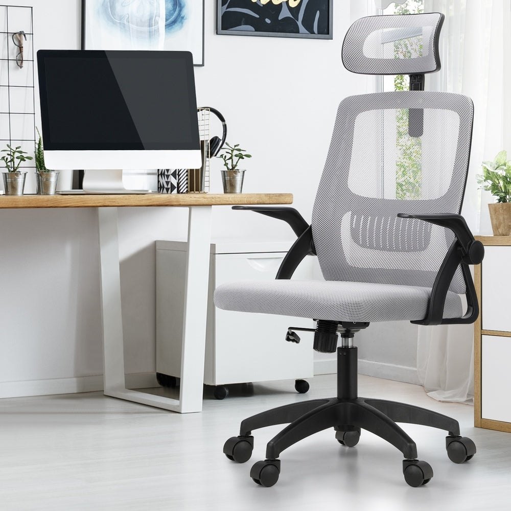 NNEED Mesh Office Chair Fabric Seat Black&Grey-3
