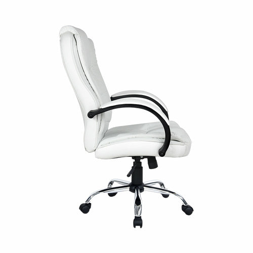 PU Leather Executive Office Desk Chair - White