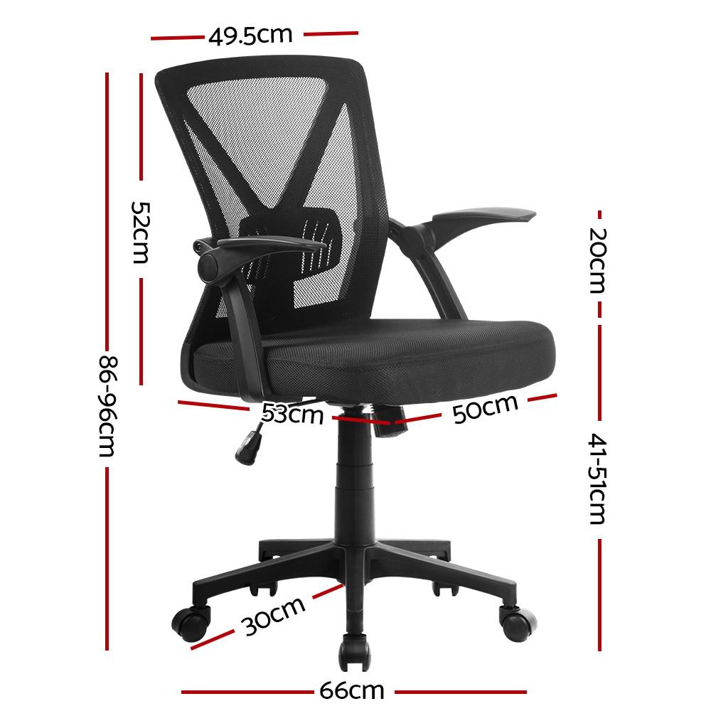 Mid-Back Mesh Office Chair — Black