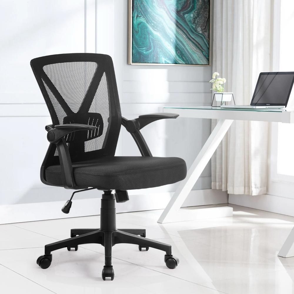 Mid-Back Mesh Office Chair — Black