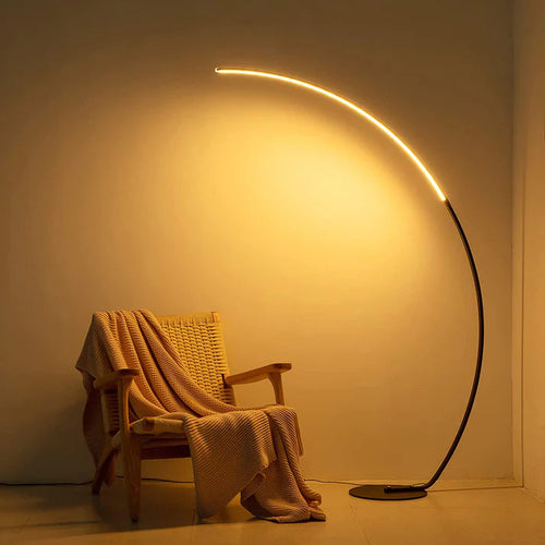 Modern RGBW Curved Floor Lamp | Sleek Ambient Lighting for Home