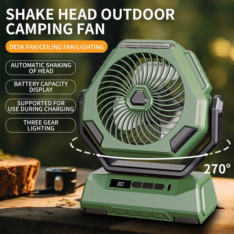 6000mAh Rechargeable Camping Fan