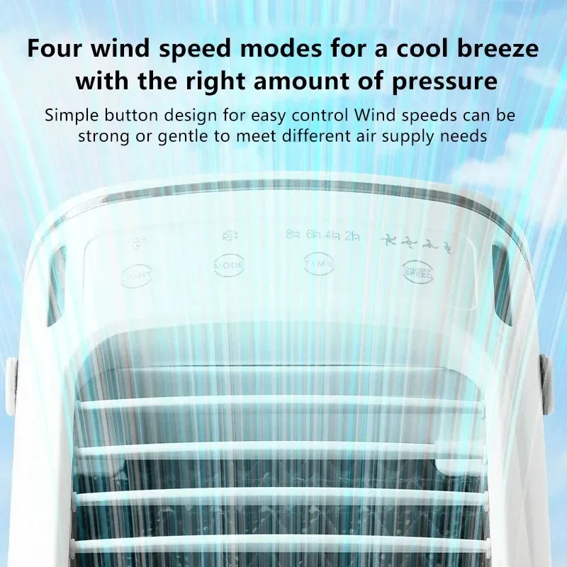 Portable Desktop Air Cooler with Mist Spray — 600ml, Rechargeable