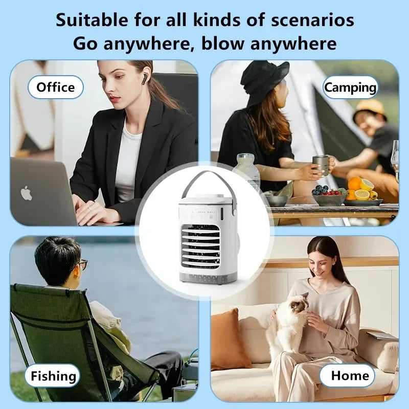 Portable Desktop Air Cooler with Mist Spray — 600ml, Rechargeable