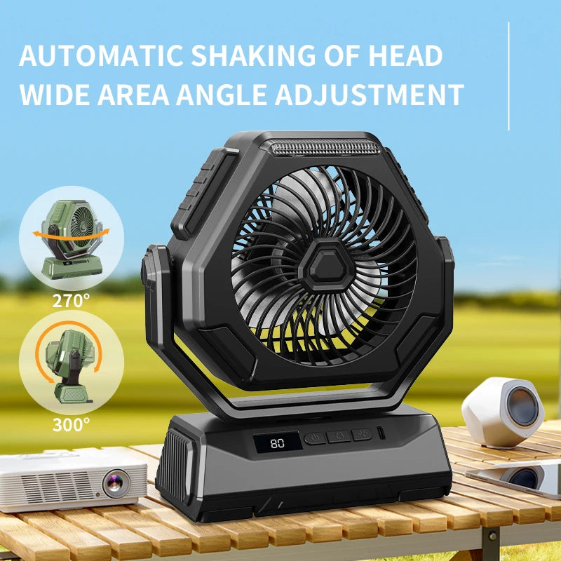 6000mAh Rechargeable Camping Fan