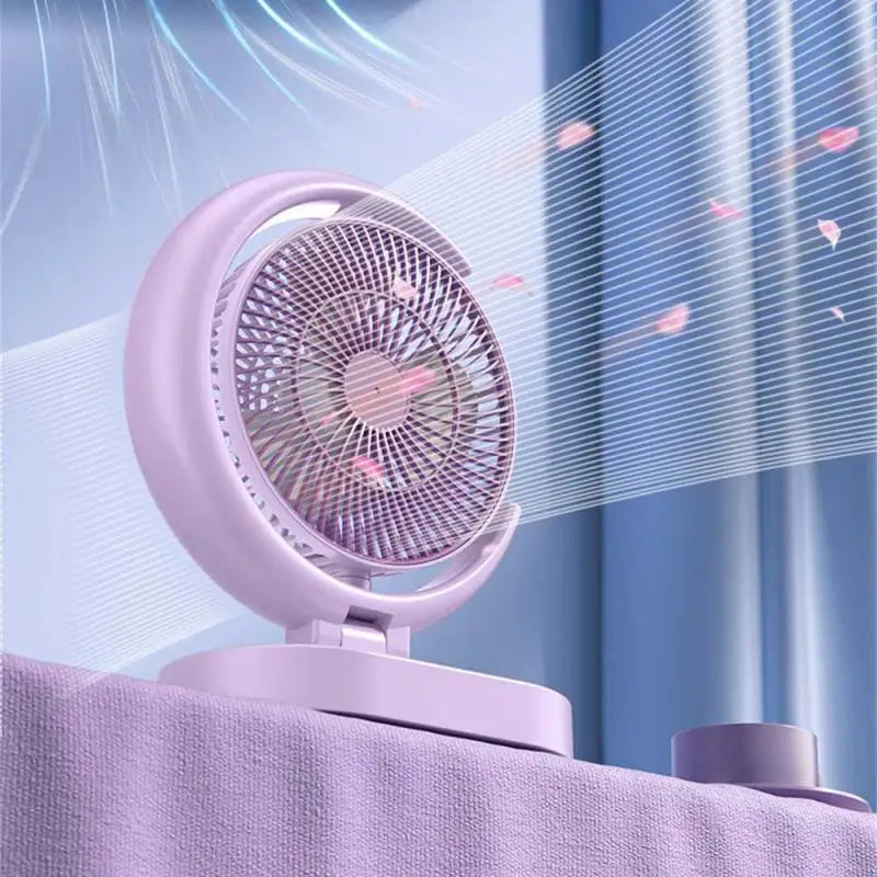 Mini Foldable Desktop Fan with Night Light