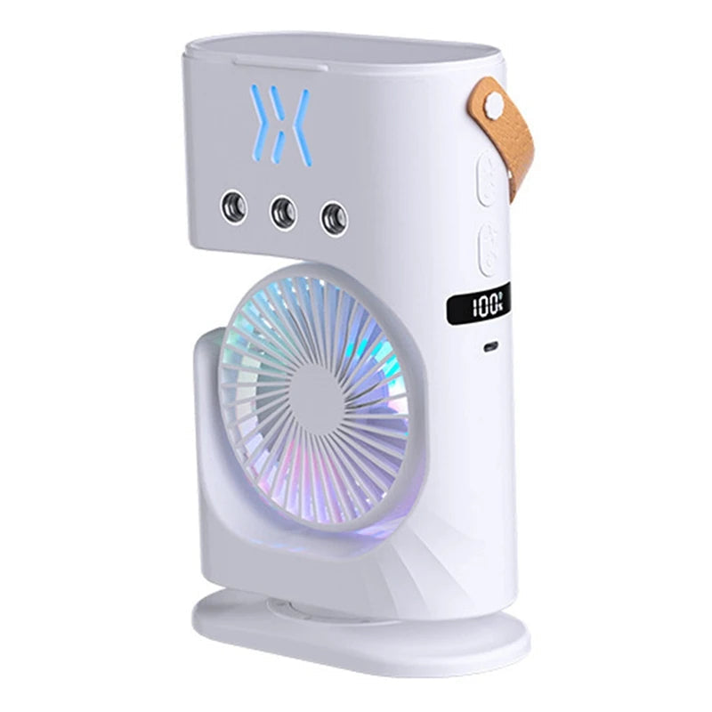 Desktop Humidifier Fan with Mist & Ambient Light