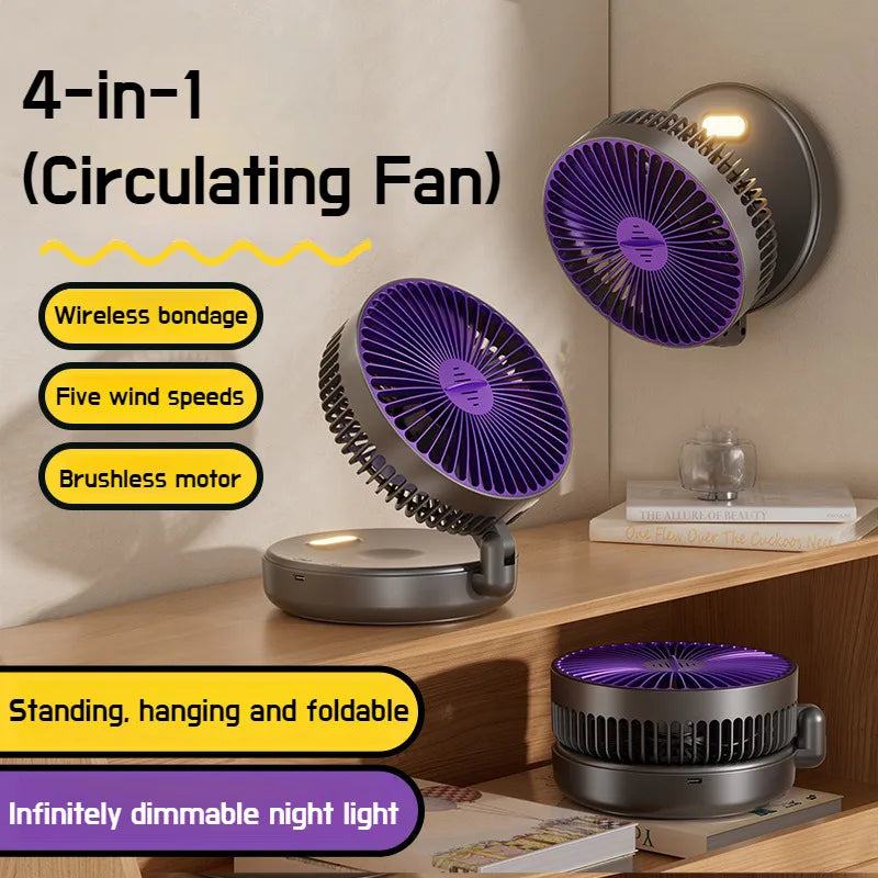 Foldable Glow-in-the-Dark Desk Fan