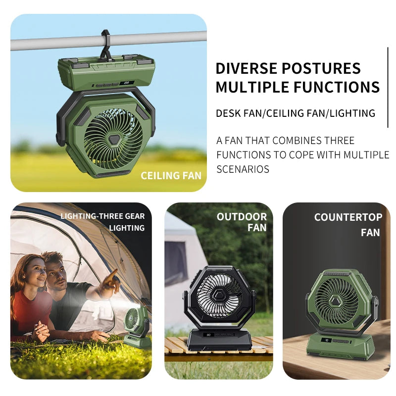 6000mAh Rechargeable Camping Fan