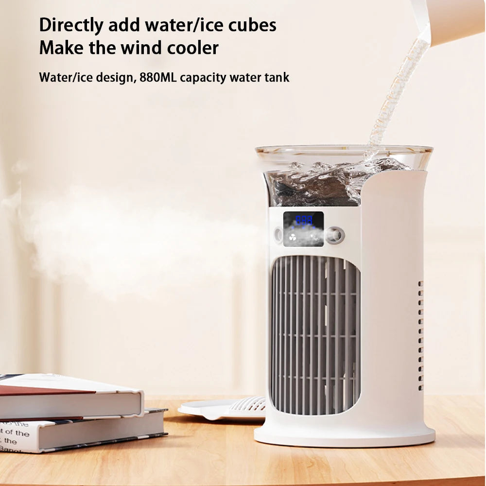 Desktop Humidifier Fan with LED Night Light