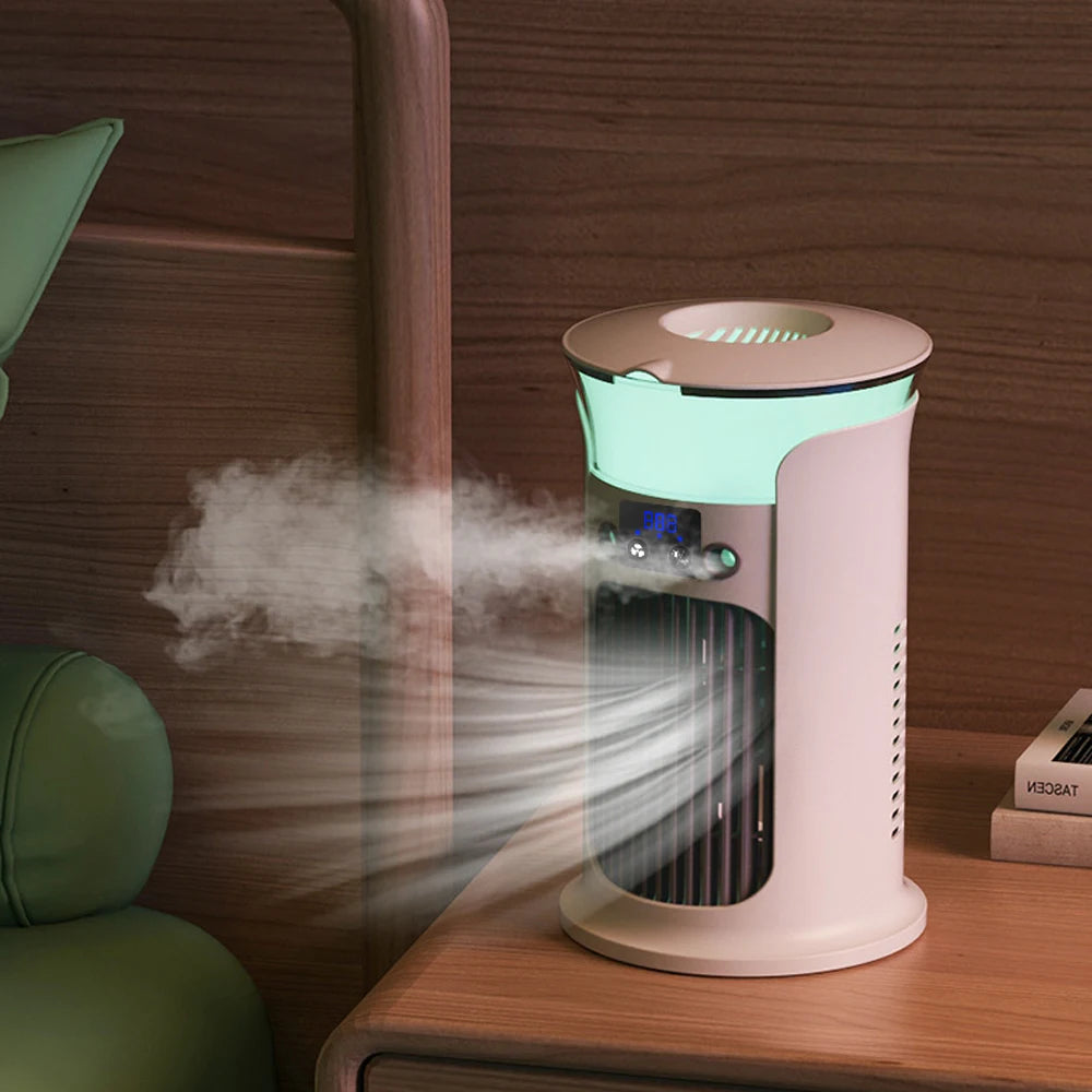 Desktop Humidifier Fan with LED Night Light