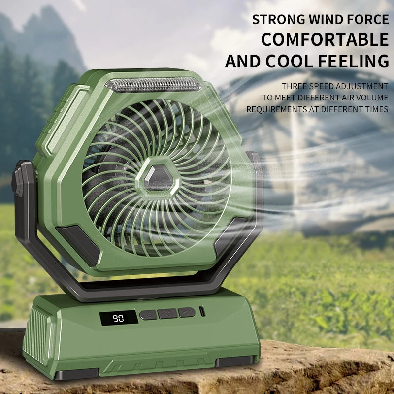 6000mAh Rechargeable Camping Fan
