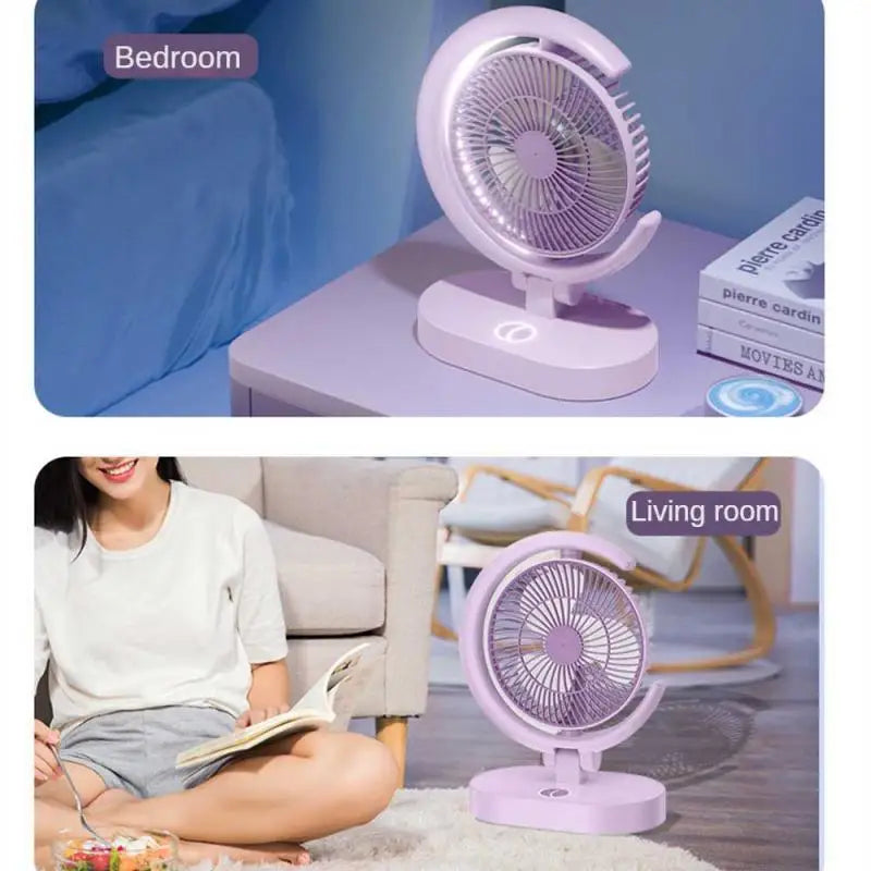 Mini Foldable Desktop Fan with Night Light