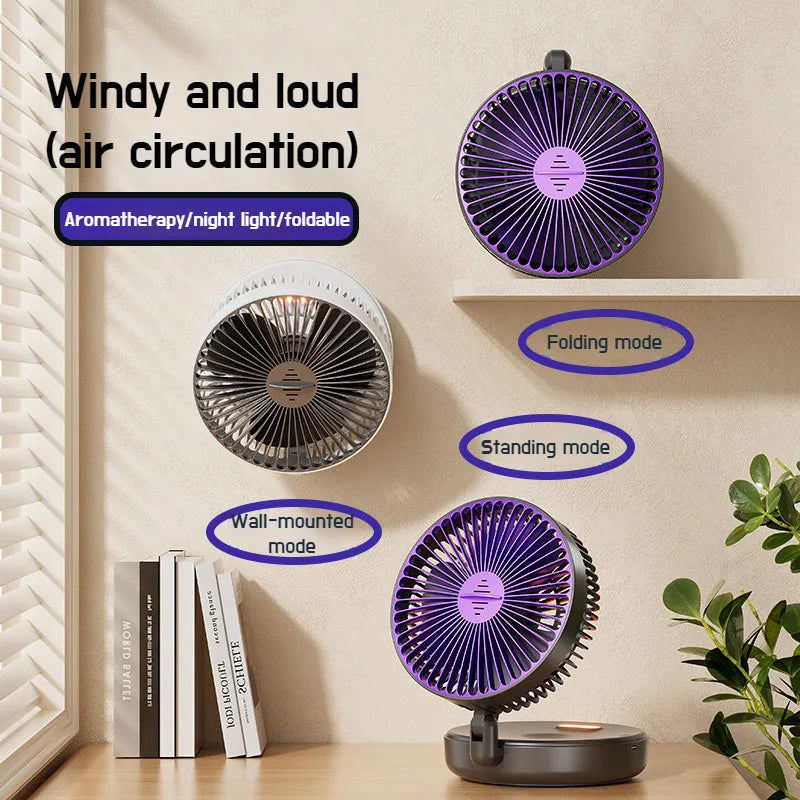 Foldable Glow-in-the-Dark Desk Fan