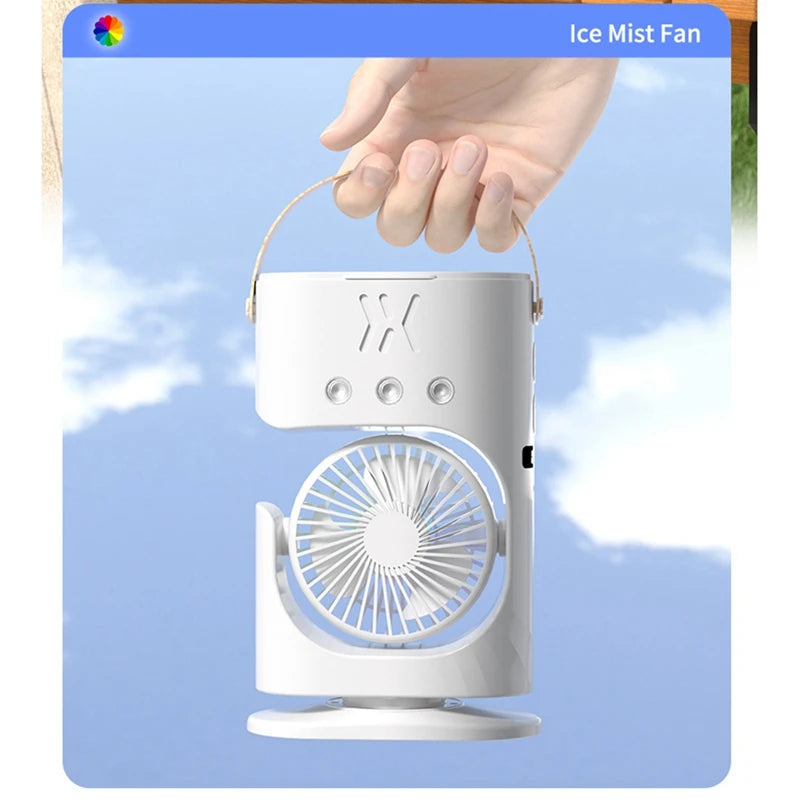 Desktop Humidifier Fan with Mist & Ambient Light